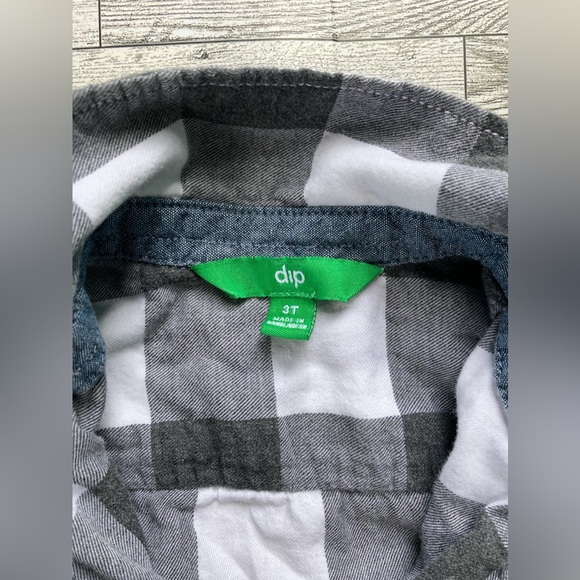 Dip Plaid Button Down Long Sleeve 3T - Picture 3 of 4